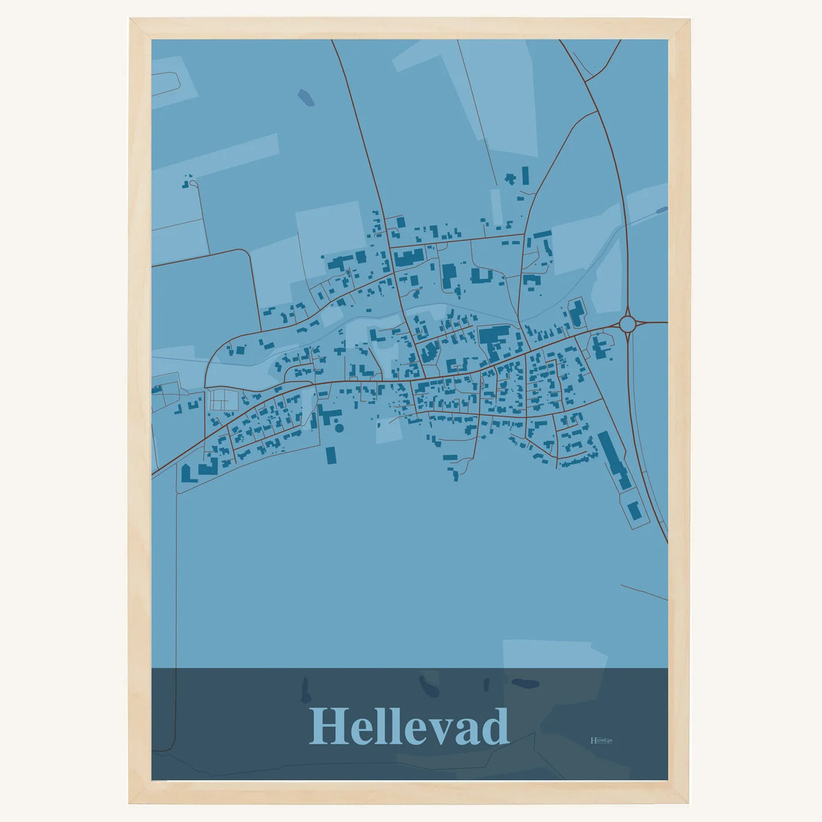 Hellevad plakat – Firkantet 2026 – Lys pastel blå