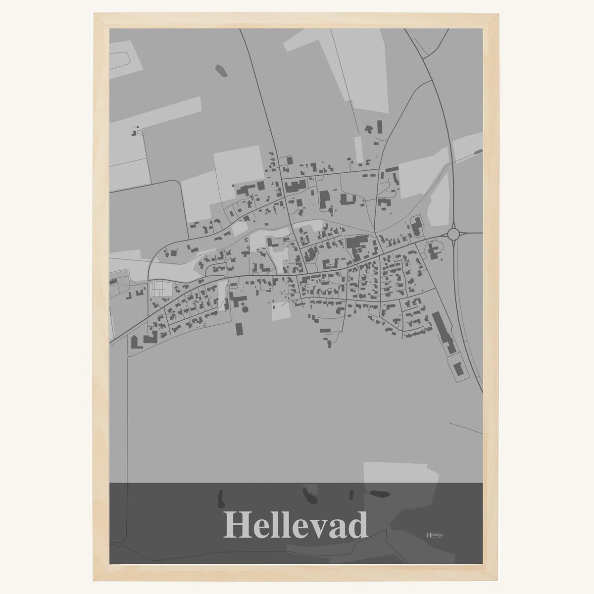 Hellevad plakat – Firkantet 2026 – Lys pastel grå