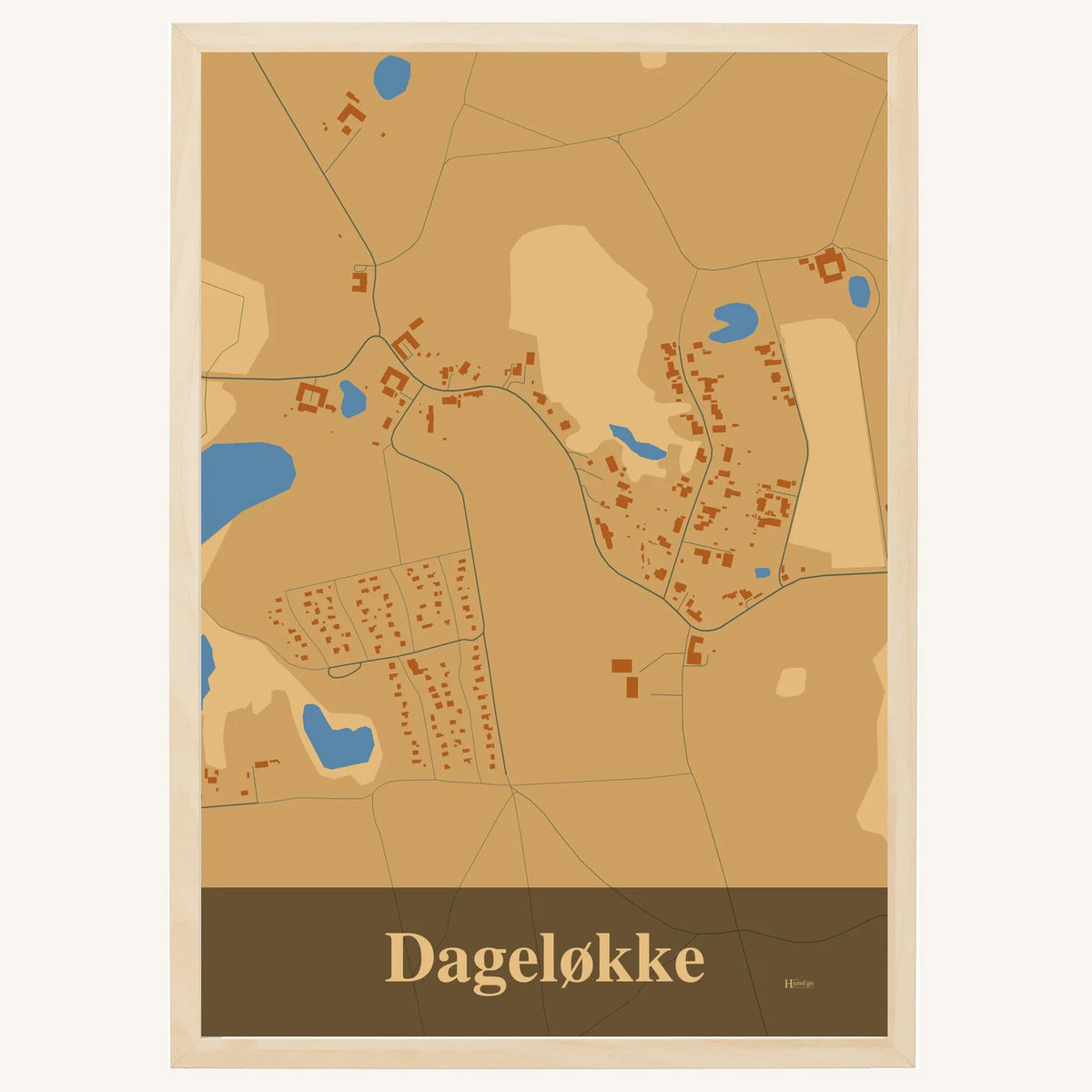 Dageløkke plakat – Firkantet 2026 – Lys pastel brun