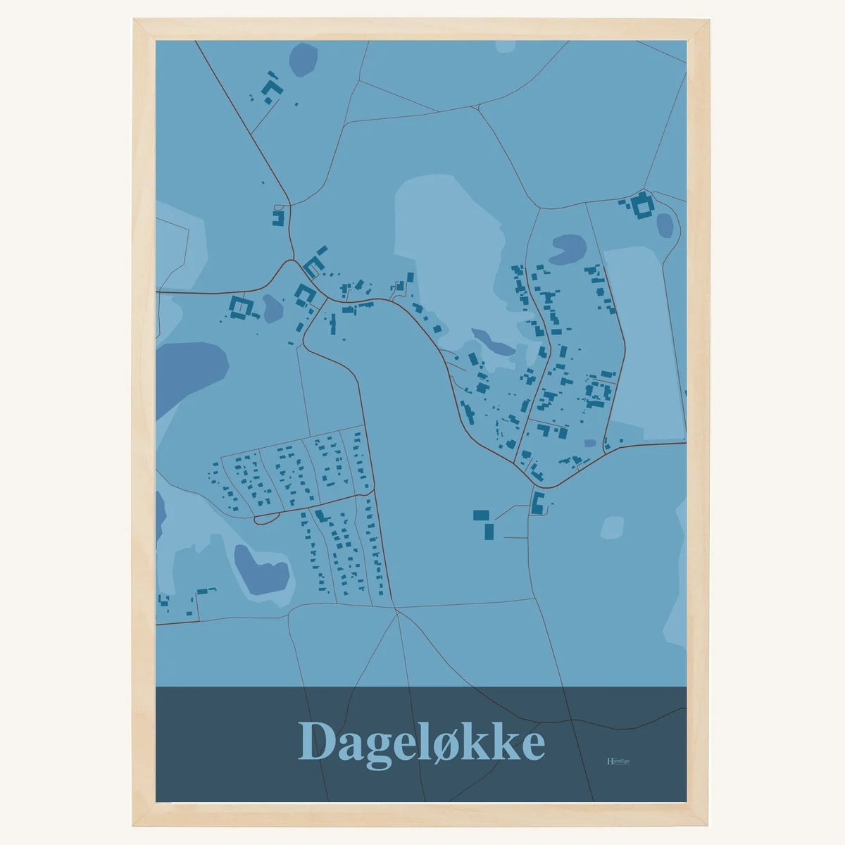 Dageløkke plakat – Firkantet 2026 – Lys pastel blå