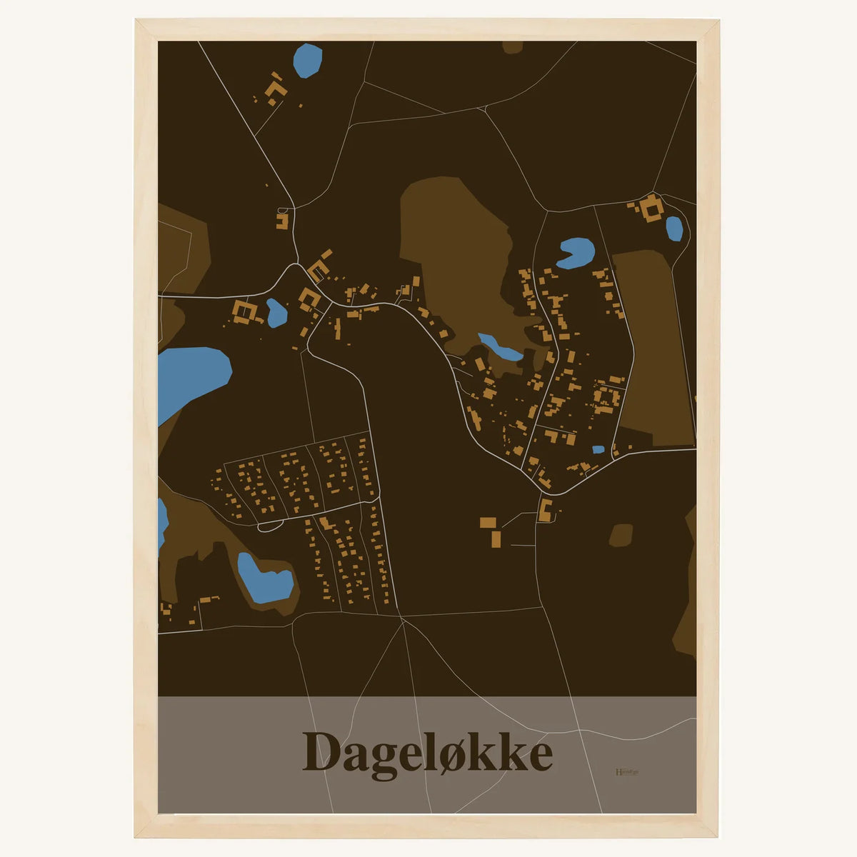 Dageløkke plakat – Firkantet 2026 – Mørk brun