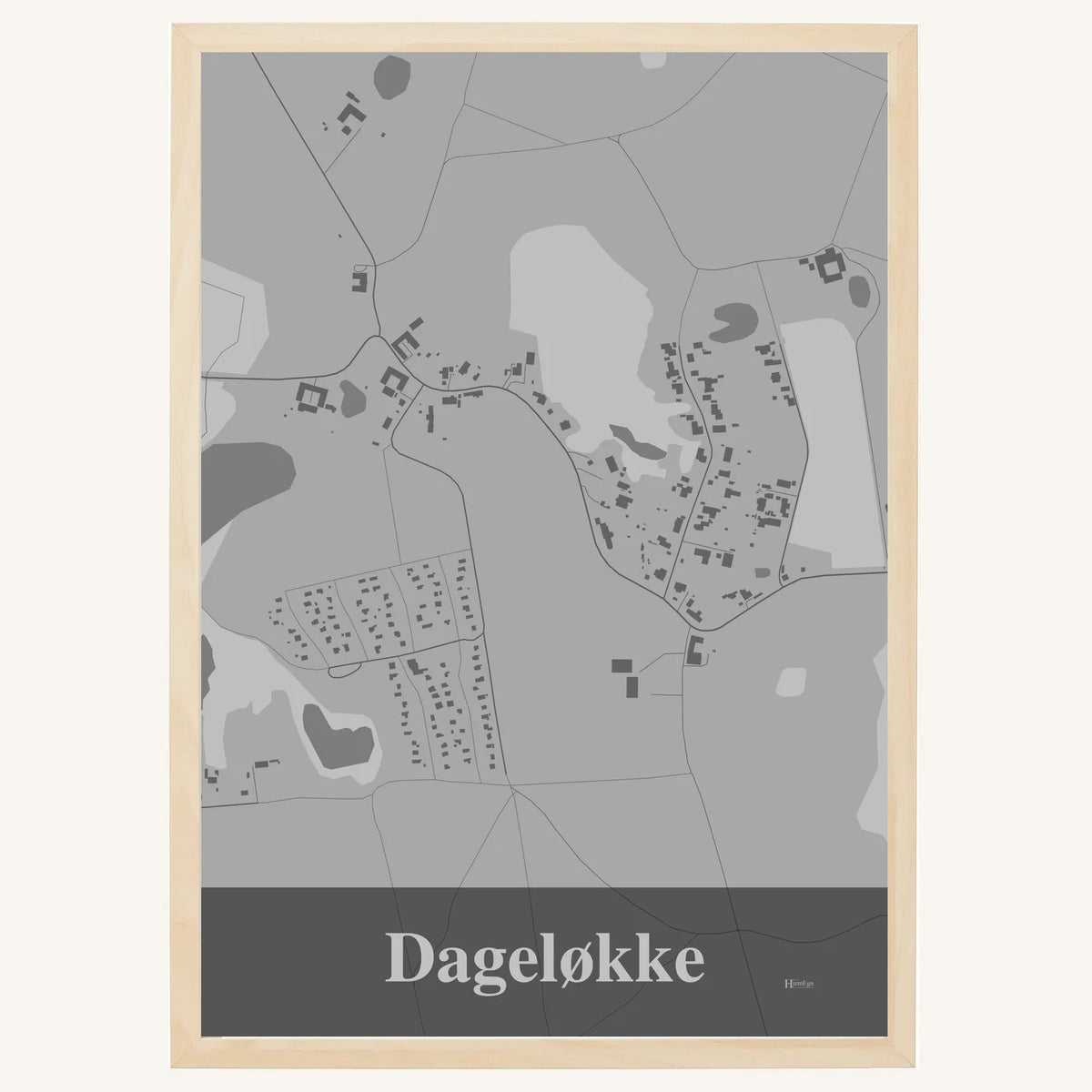 Dageløkke plakat – Firkantet 2026 – Lys pastel grå
