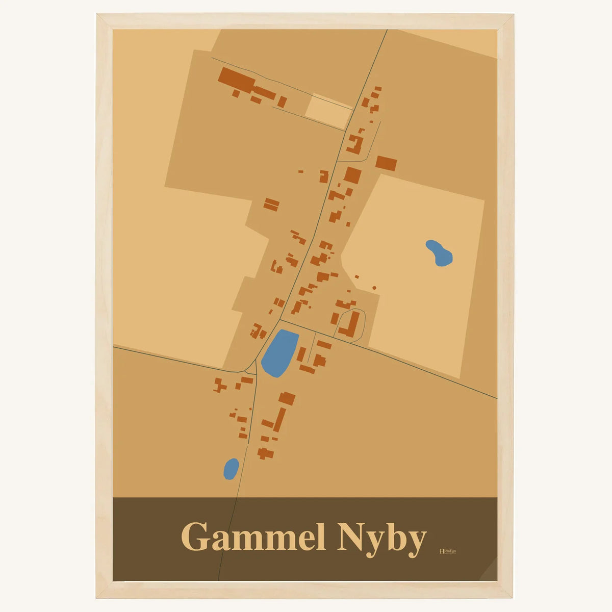 Gammel Nyby plakat – Firkantet 2026 – Lys pastel brun