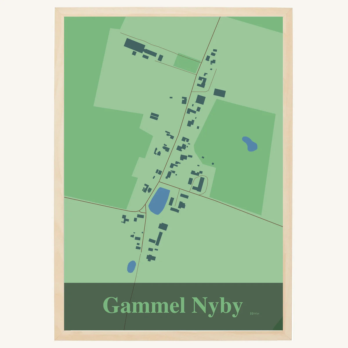 Gammel Nyby plakat – Firkantet 2026 – Lys pastel grøn