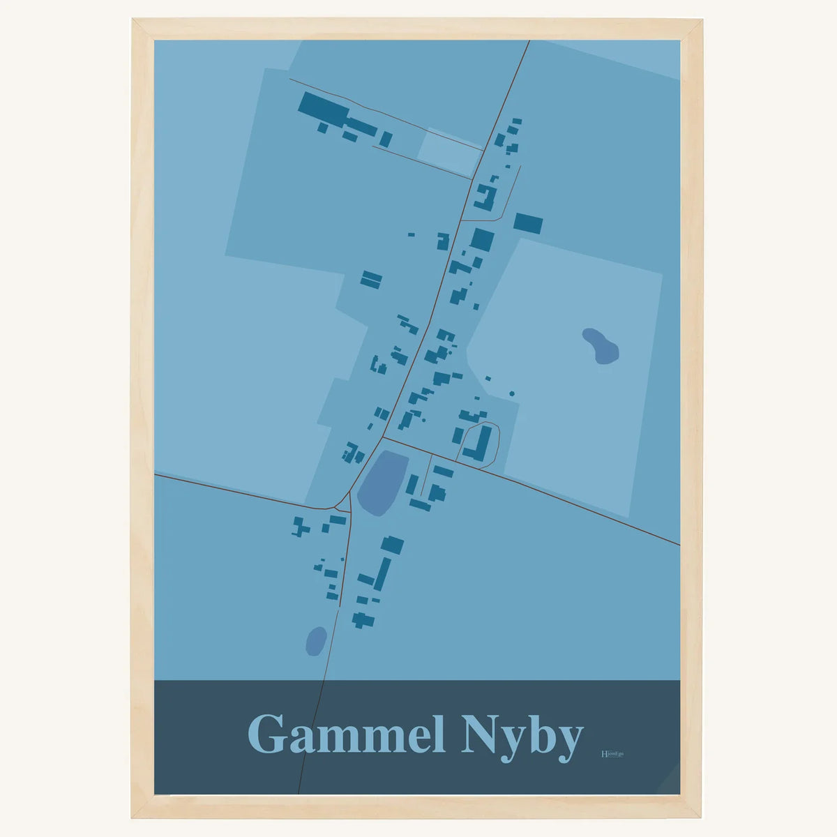 Gammel Nyby plakat – Firkantet 2026 – Lys pastel blå