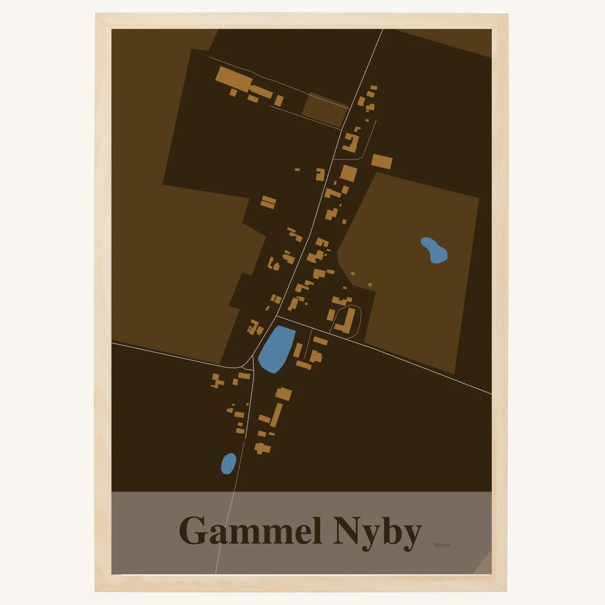 Gammel Nyby plakat – Firkantet 2026 – Mørk brun