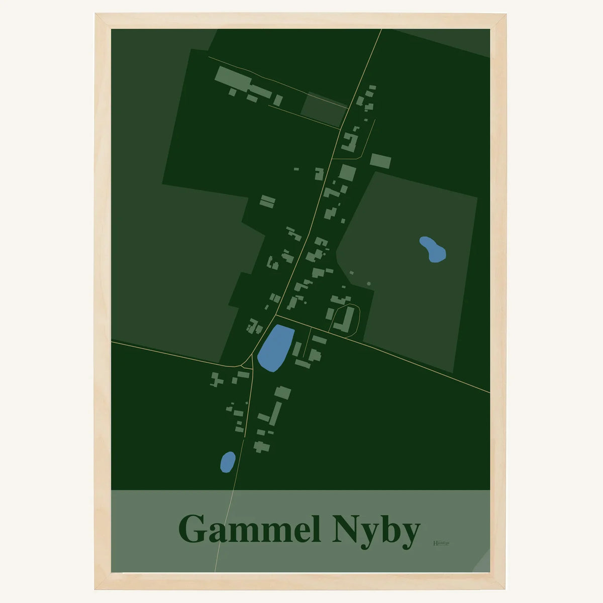 Gammel Nyby plakat – Firkantet 2026 – Mørk grøn