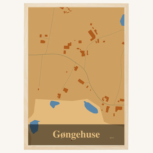 Gøngehuse plakat – Firkantet 2026 – Lys pastel brun