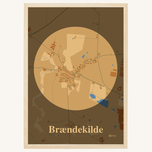 Brændekilde Plakat – Lys pastel brun