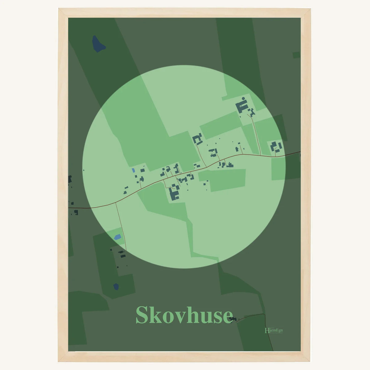 Skovhuse plakat – Centrum 2026 – Lys pastel grøn
