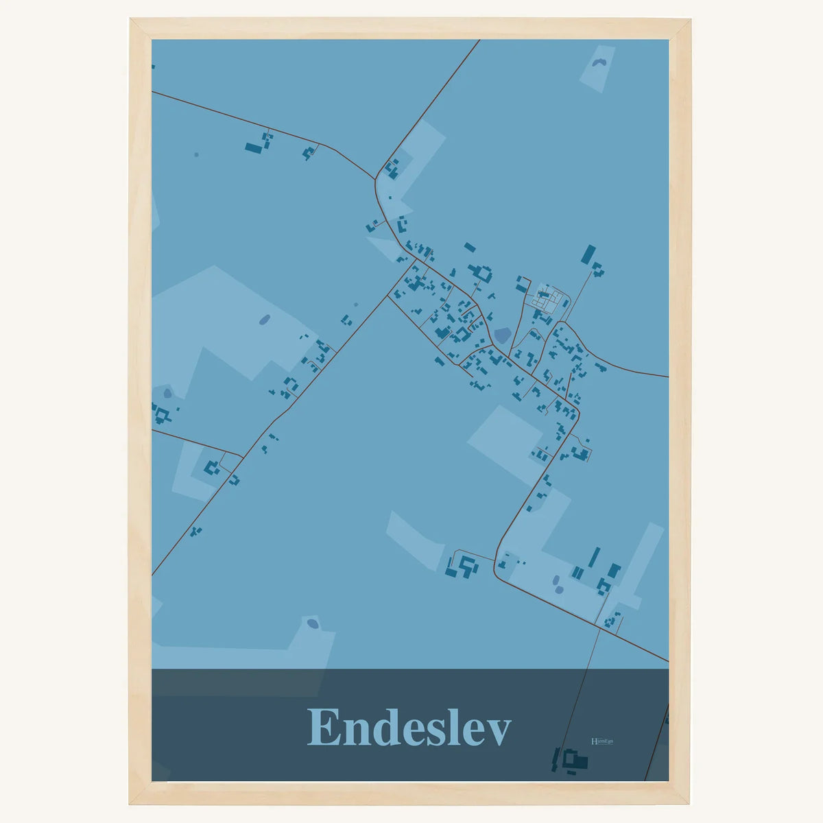 Endeslev plakat – Firkantet 2026 – Lys pastel blå
