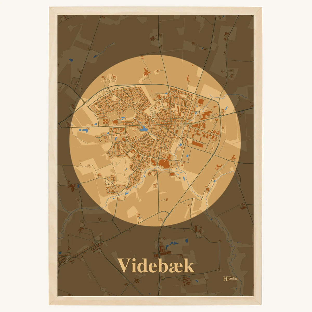 Videbæk plakat – Centrum 2026 – Lys pastel brun