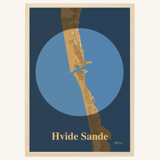 Hvide Sande Plakat – Lys pastel brun