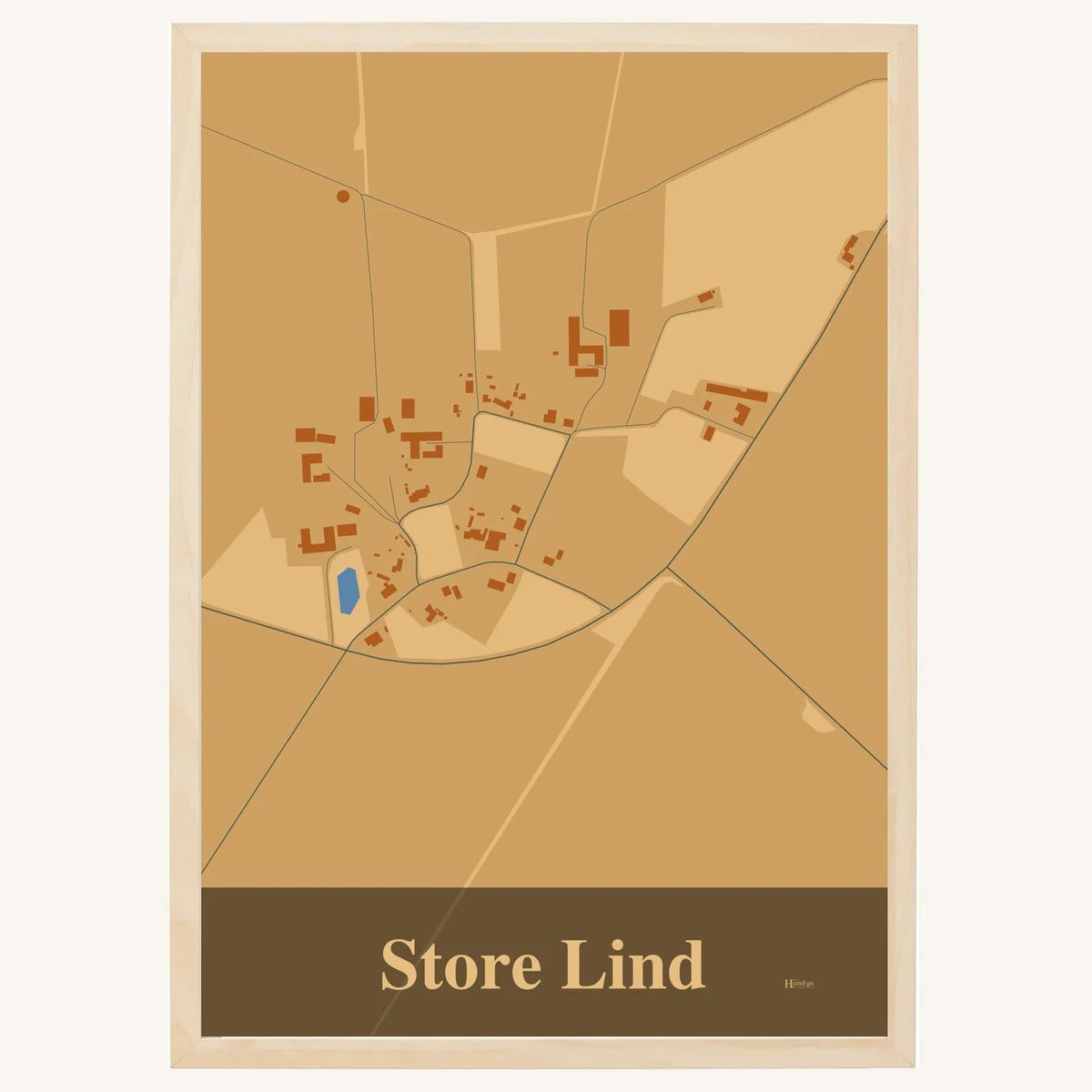 Store Lind plakat – Firkantet 2026 – Lys pastel brun