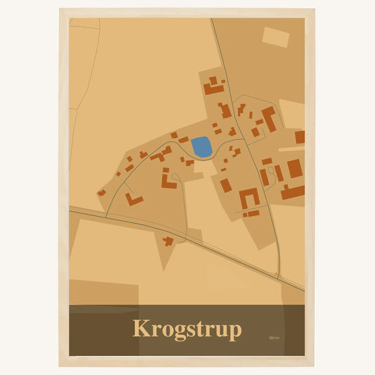 Krogstrup plakat – Firkantet 2026 – Lys pastel brun