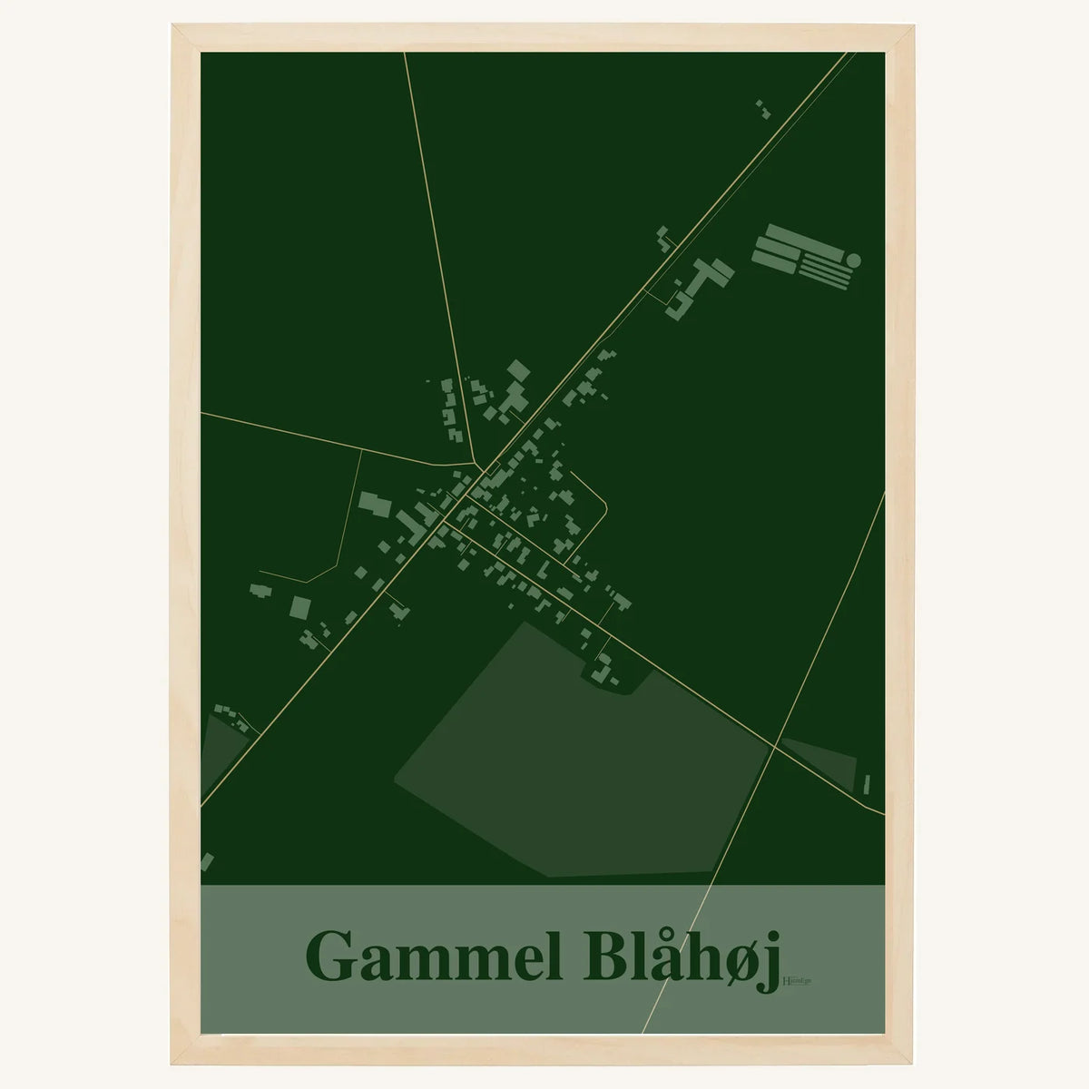Gammel Blåhøj plakat – Firkantet 2026 – Mørk grøn