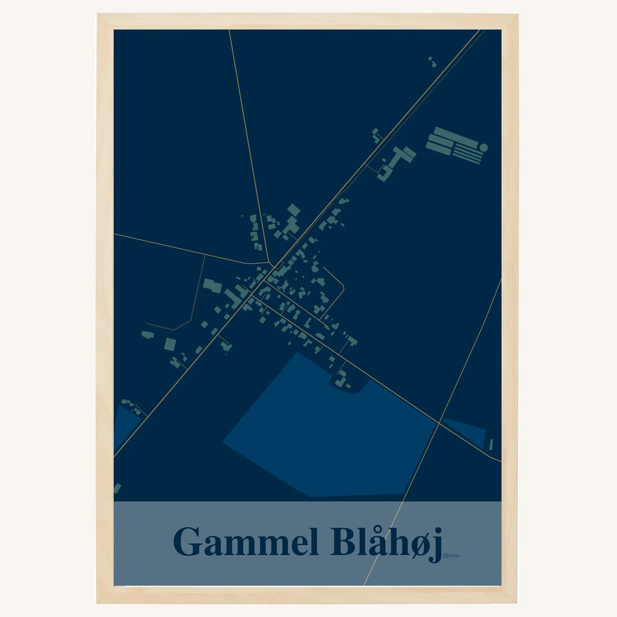 Gammel Blåhøj plakat – Firkantet 2026 – Mørk blå