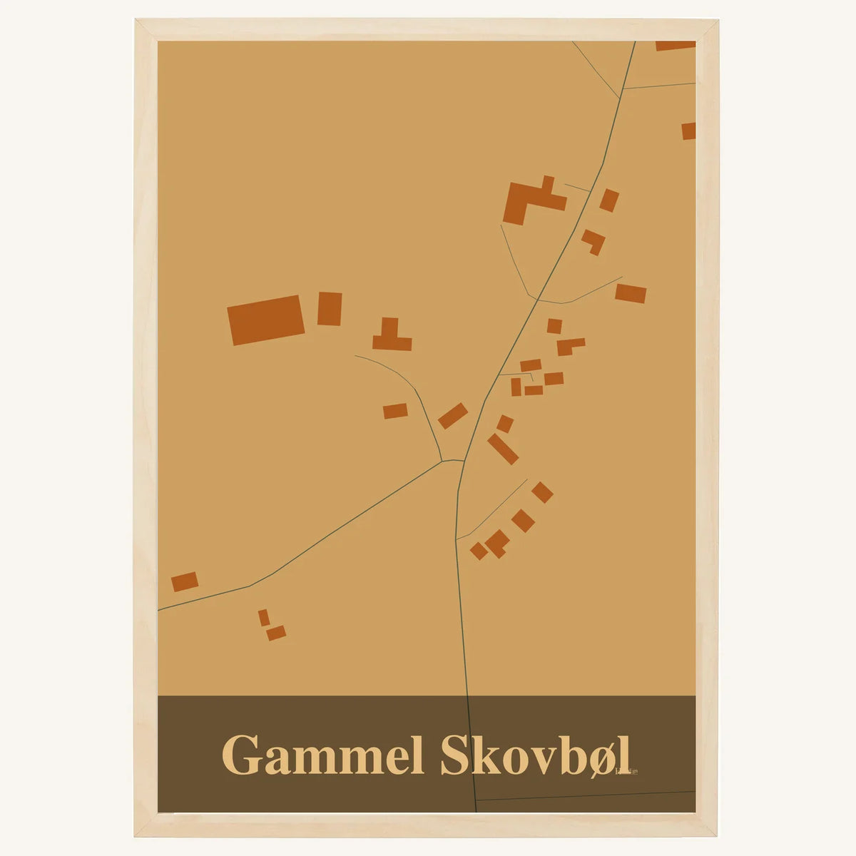 Gammel Skovbøl plakat – Firkantet 2026 – Lys pastel brun