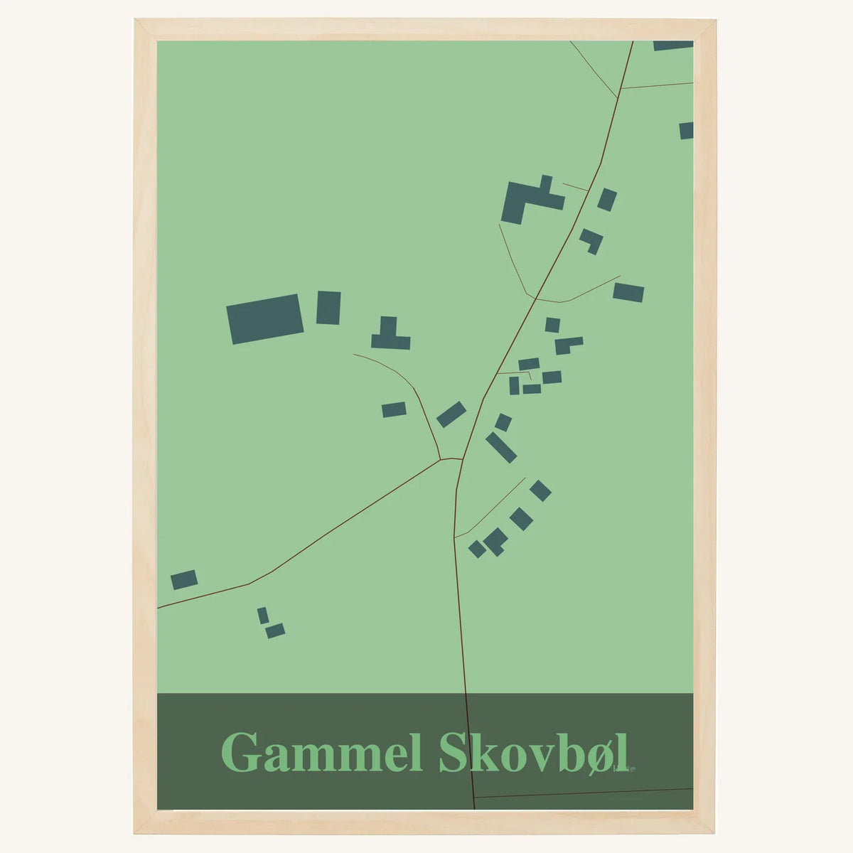 Gammel Skovbøl plakat – Firkantet 2026 – Lys pastel grøn