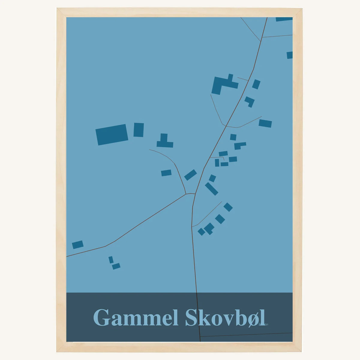 Gammel Skovbøl plakat – Firkantet 2026 – Lys pastel blå