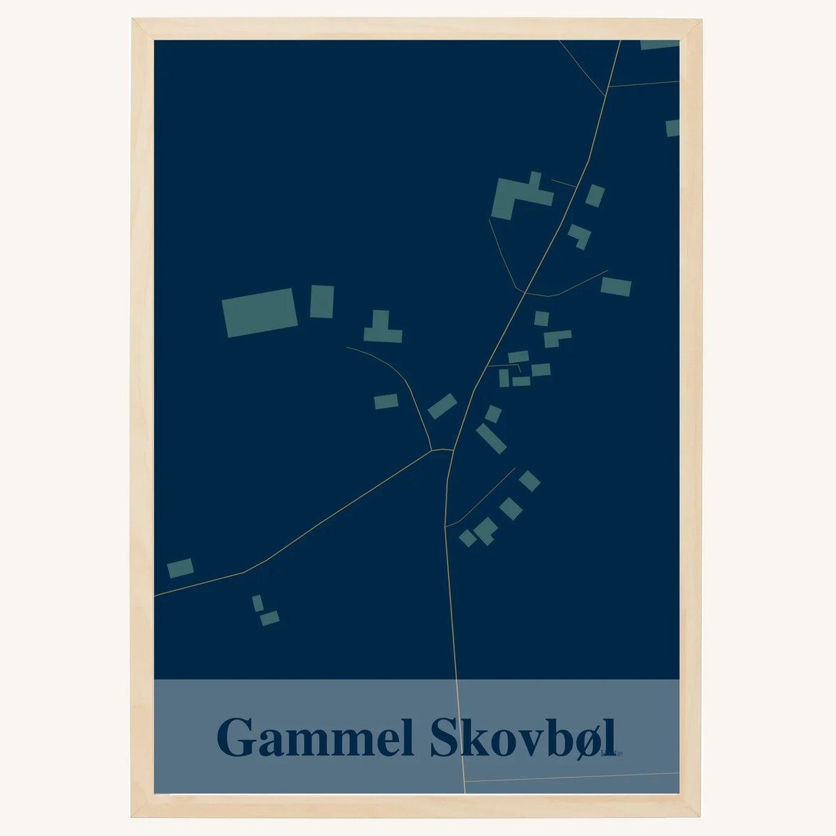 Gammel Skovbøl plakat – Firkantet 2026 – Mørk blå