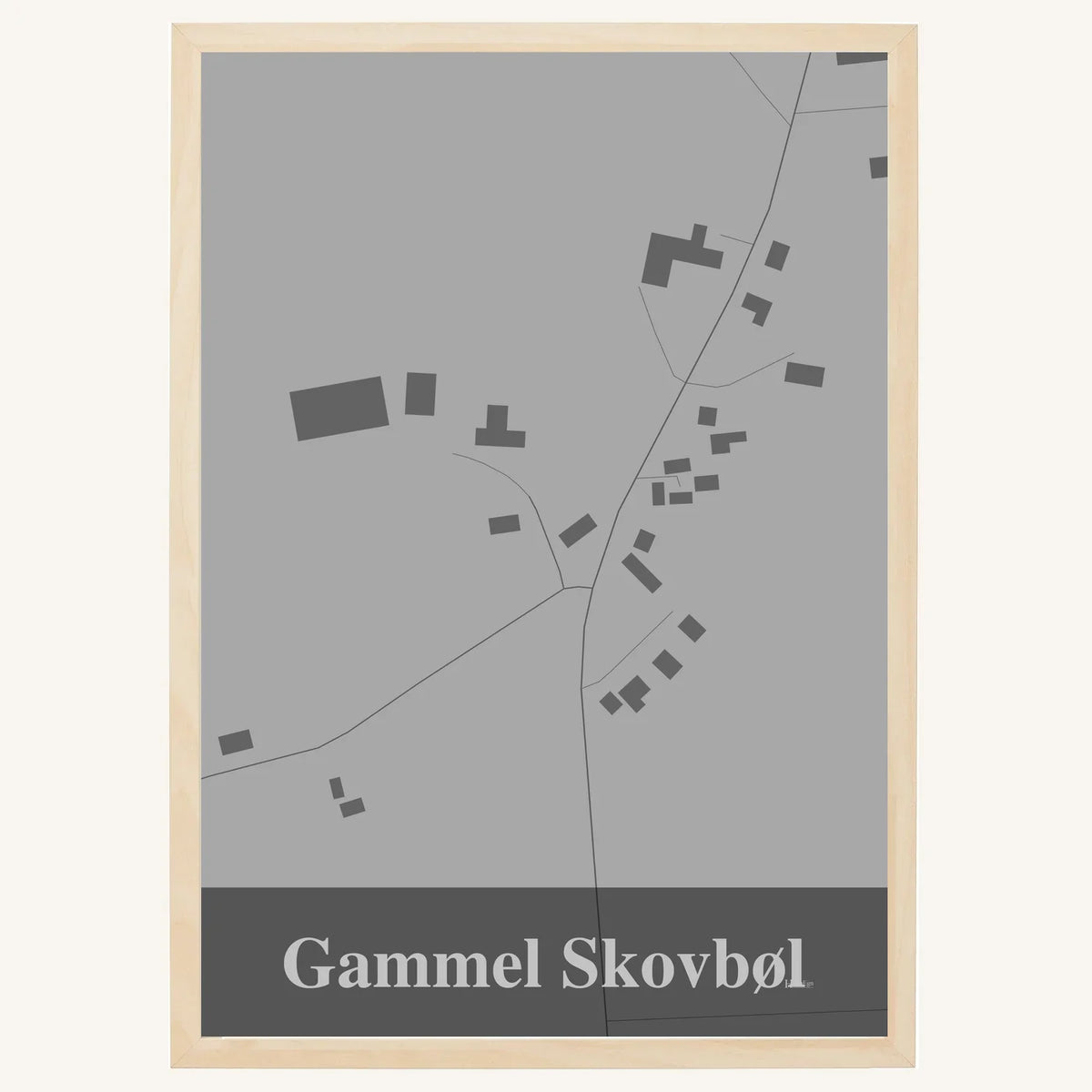 Gammel Skovbøl plakat – Firkantet 2026 – Lys pastel grå