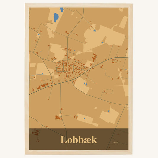 Lobbæk plakat – Firkantet 2026 – Lys pastel brun