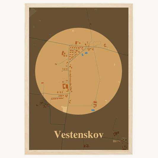 Vestenskov plakat – Centrum 2026 – Lys pastel brun