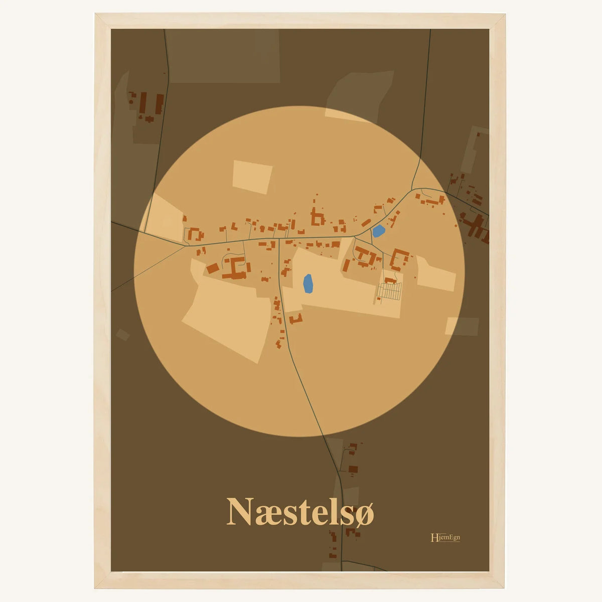 Næstelsø plakat – Centrum 2026 – Lys pastel brun