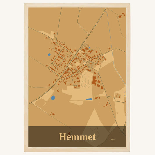 Hemmet plakat – Firkantet 2026 – Lys pastel brun
