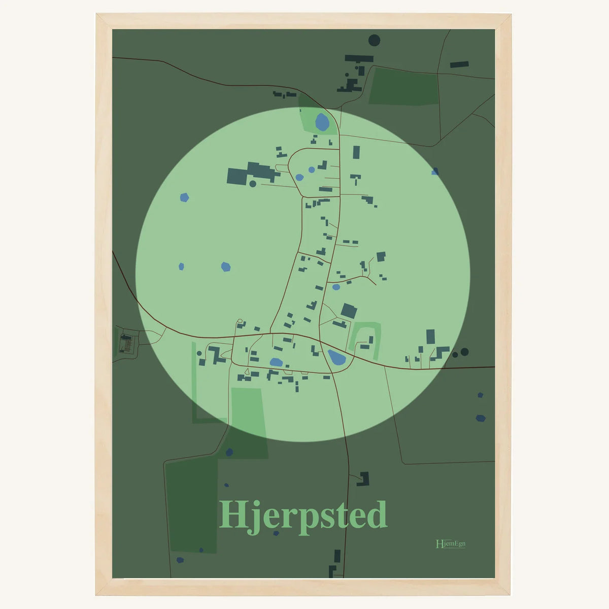 Hjerpsted plakat – Centrum 2026 – Lys pastel grøn