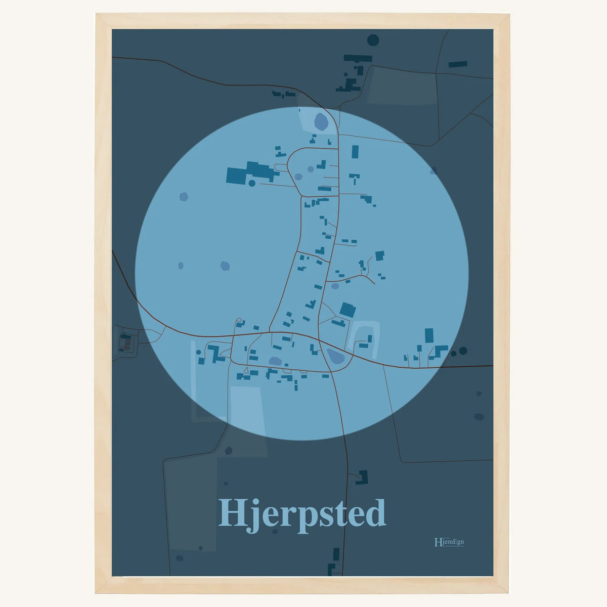 Hjerpsted plakat – Centrum 2026 – Lys pastel blå