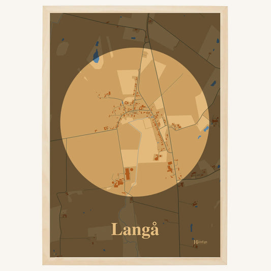 Langå plakat – Centrum 2026 – Lys pastel brun
