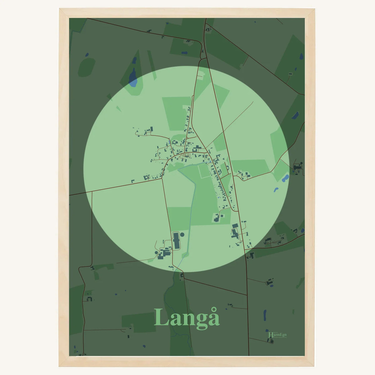 Langå plakat – Centrum 2026 – Lys pastel grøn