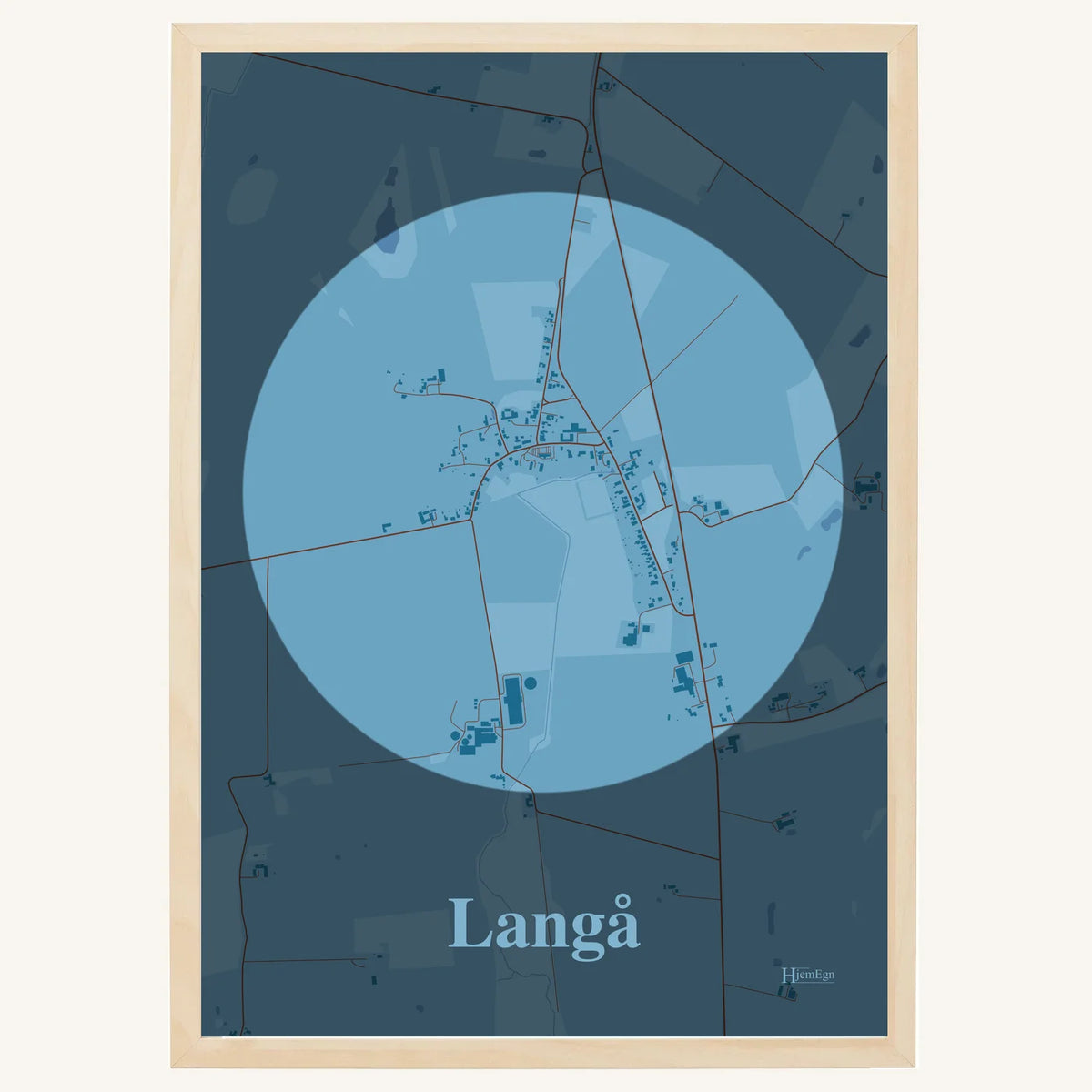 Langå plakat – Centrum 2026 – Lys pastel blå