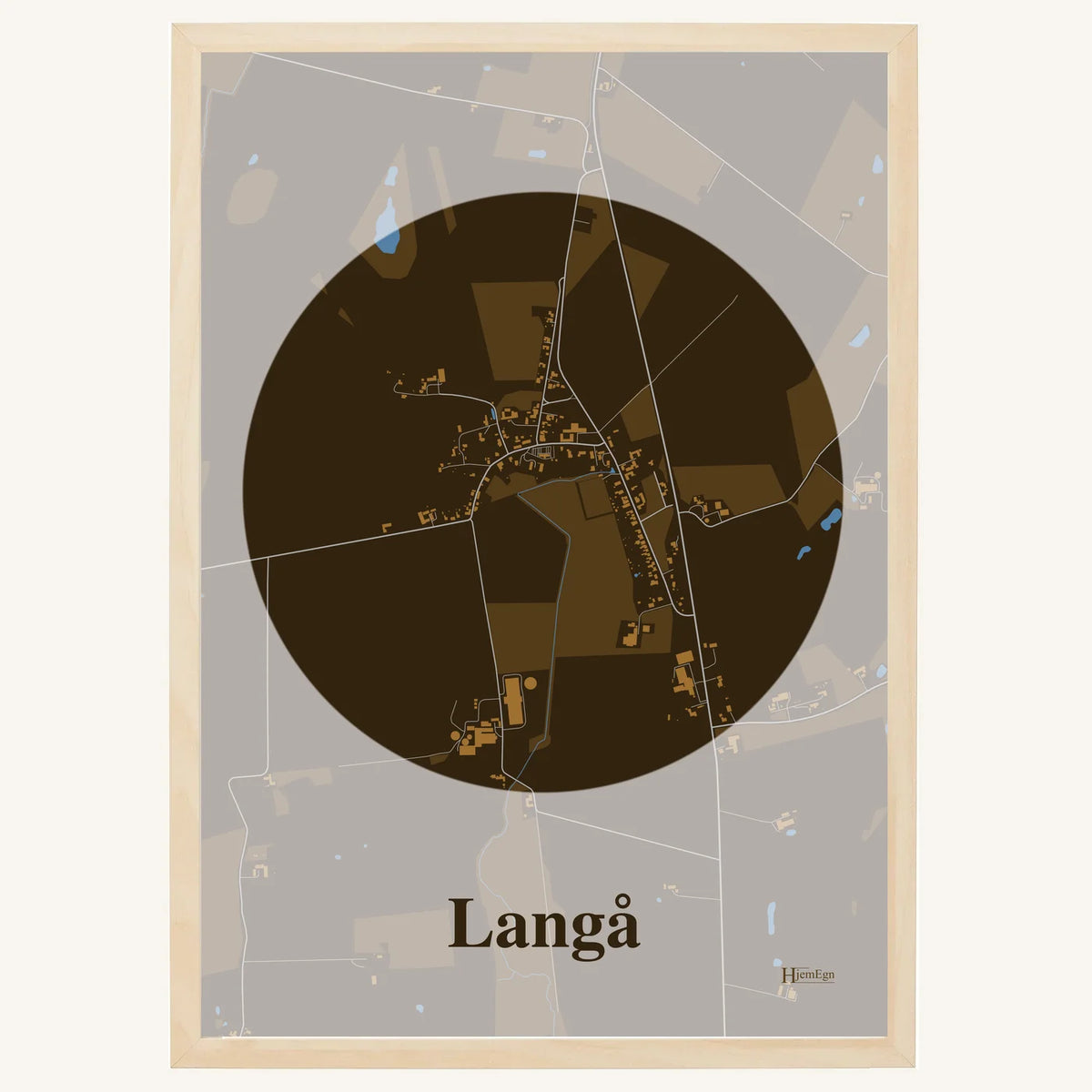 Langå plakat – Centrum 2026 – Mørk brun