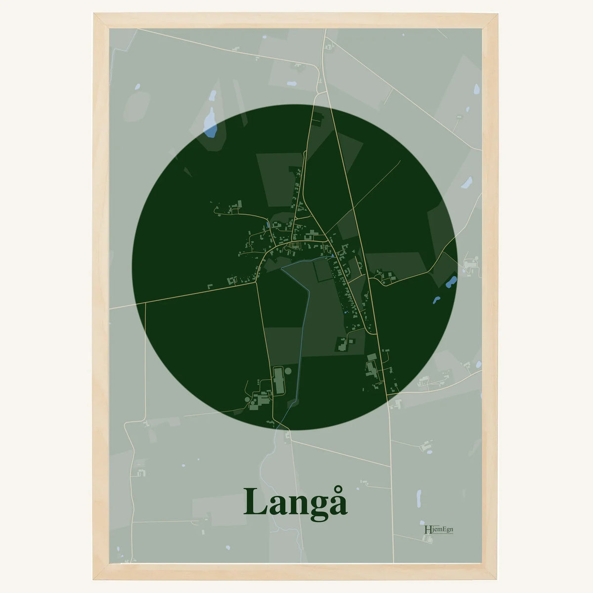 Langå plakat – Centrum 2026 – Mørk grøn