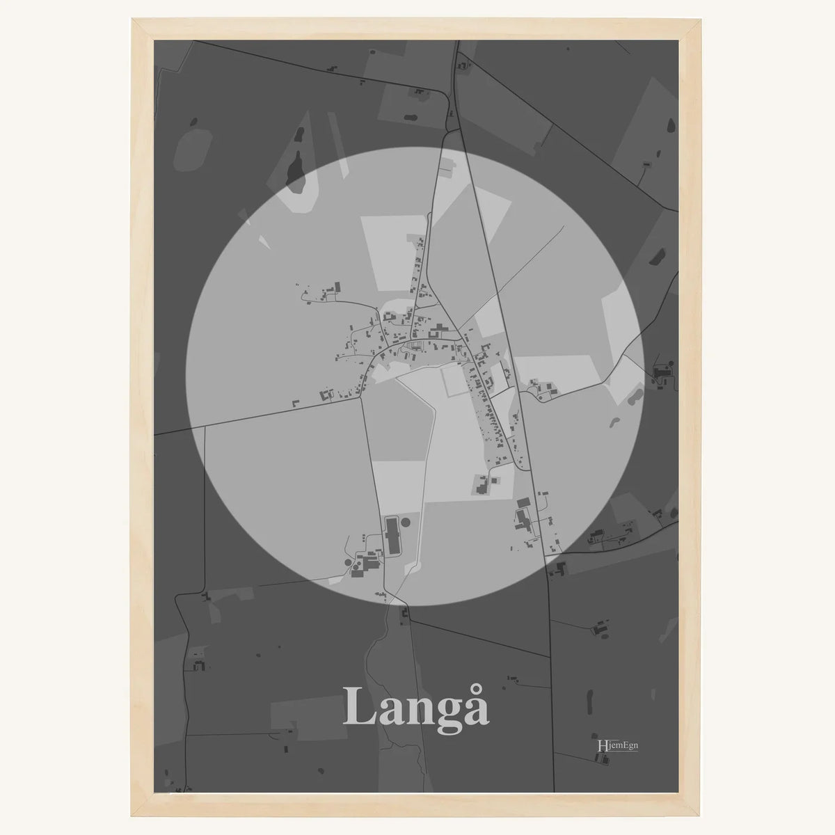 Langå plakat – Centrum 2026 – Lys pastel grå