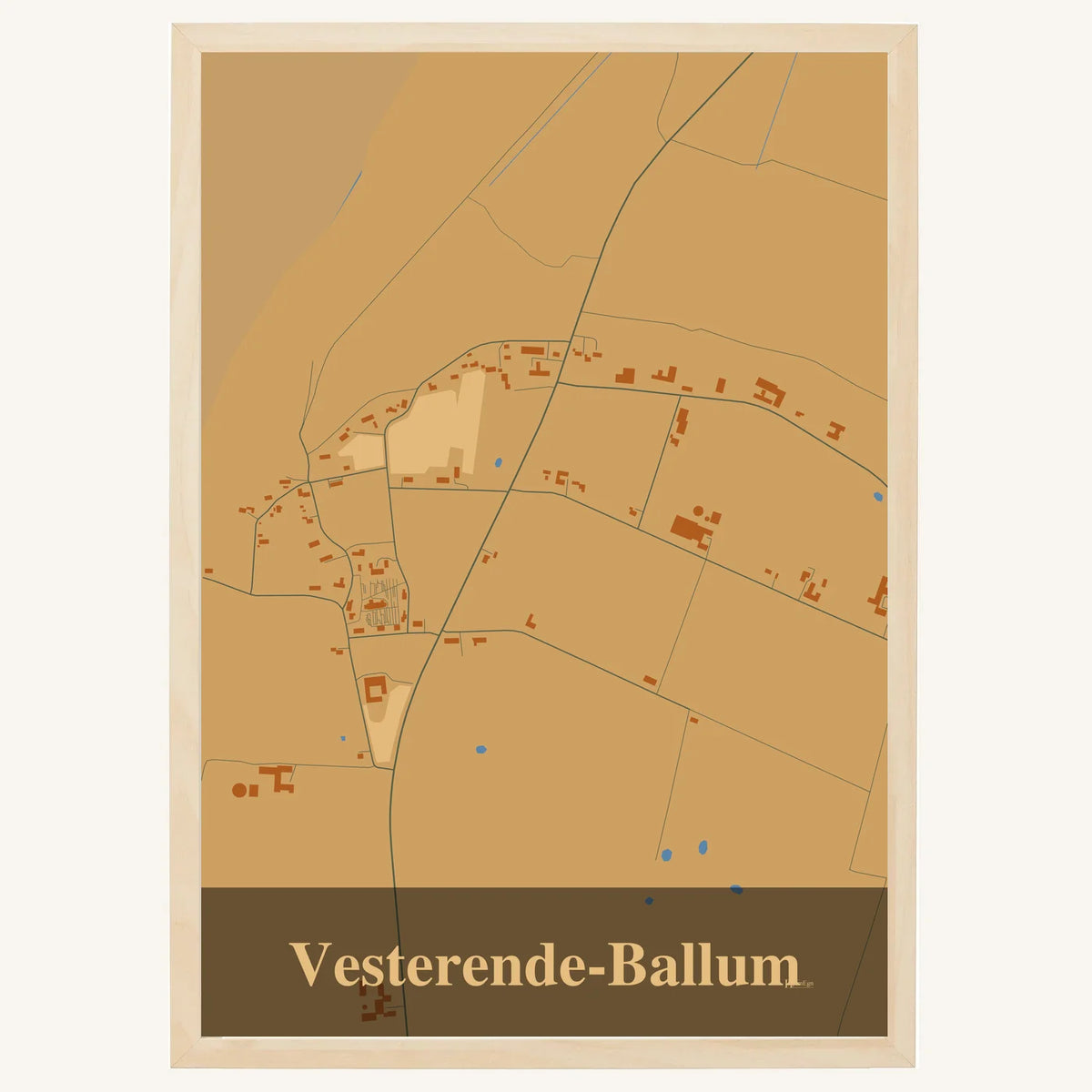 Vesterende-Ballum plakat – Firkantet 2026 – Lys pastel brun