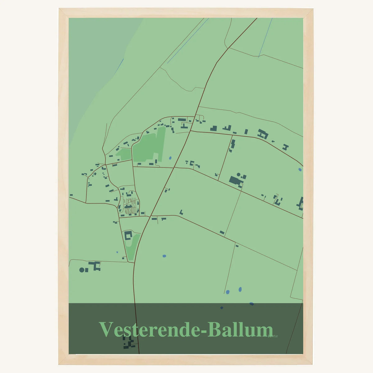 Vesterende-Ballum plakat – Firkantet 2026 – Lys pastel grøn