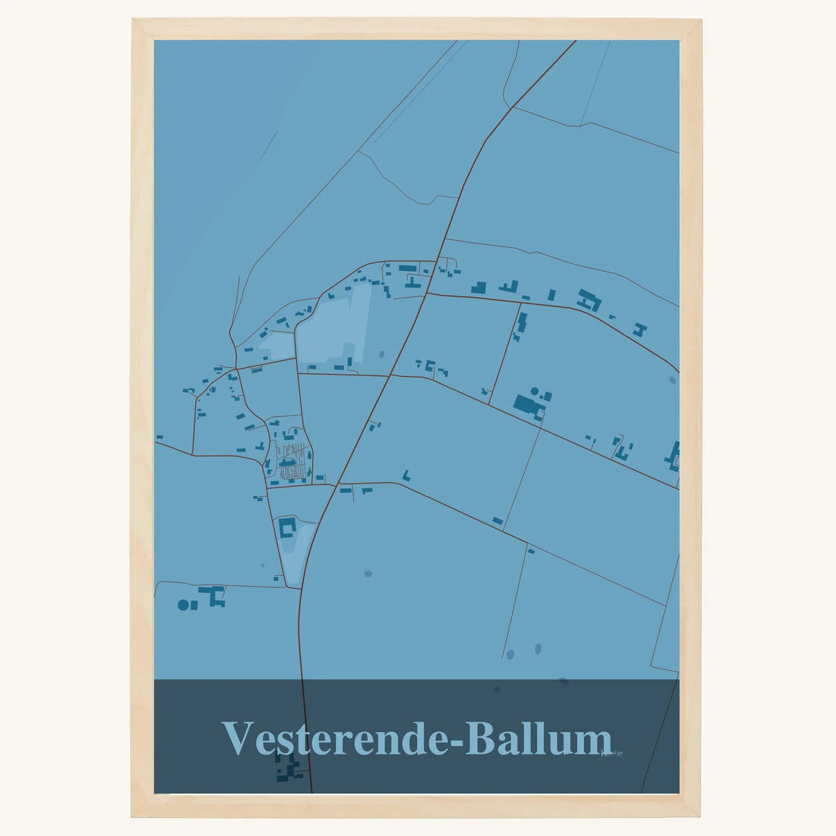 Vesterende-Ballum plakat – Firkantet 2026 – Lys pastel blå