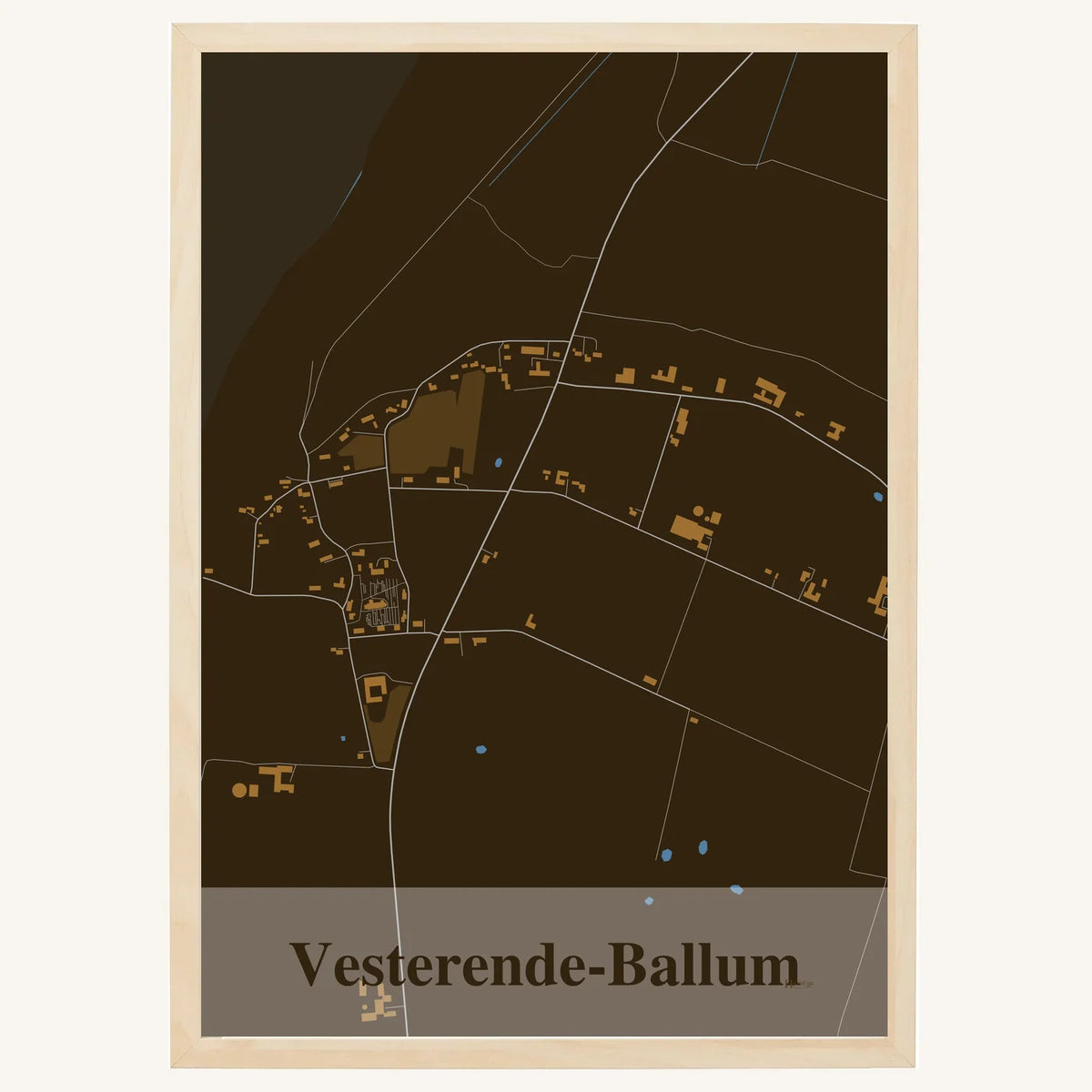 Vesterende-Ballum plakat – Firkantet 2026 – Mørk brun
