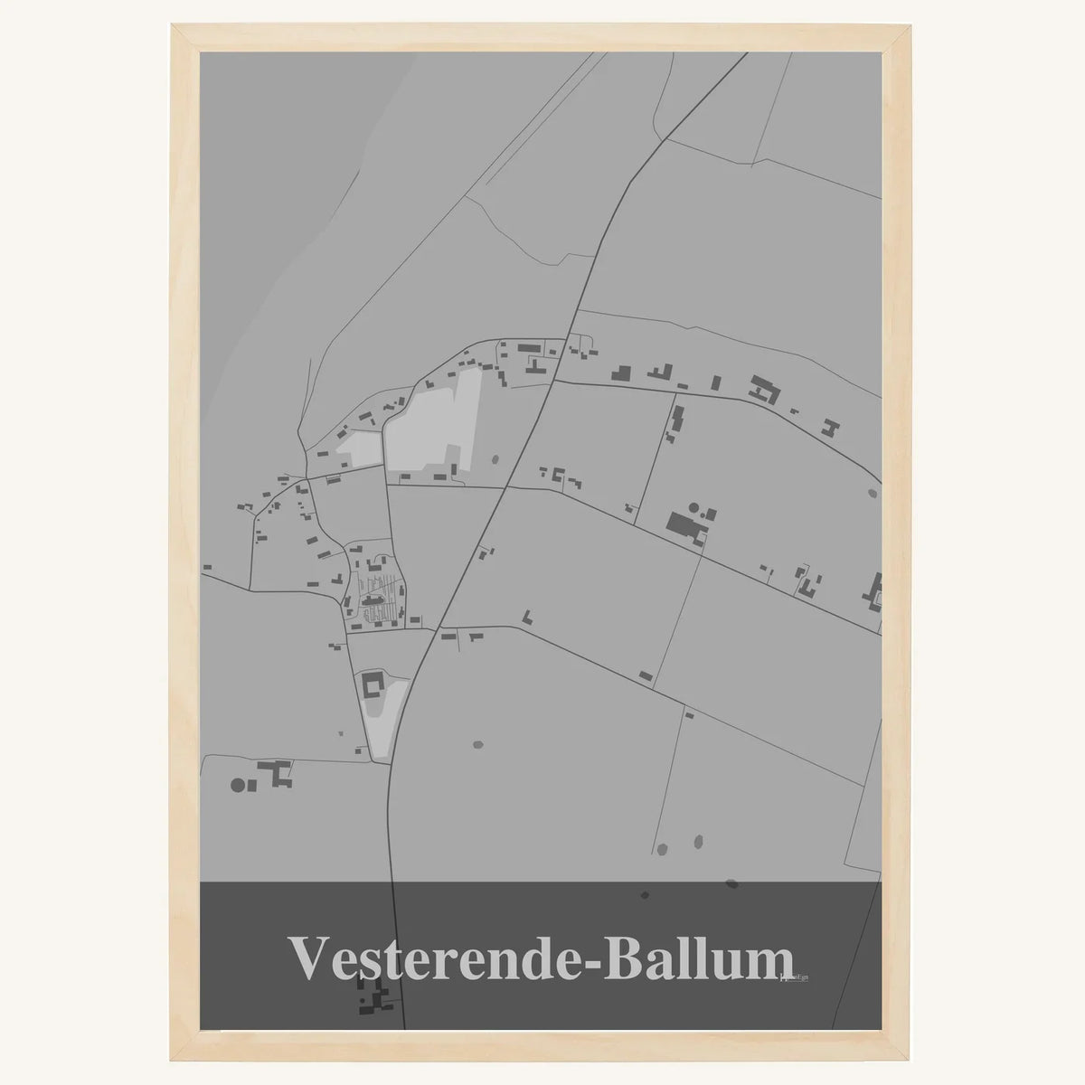 Vesterende-Ballum plakat – Firkantet 2026 – Lys pastel grå