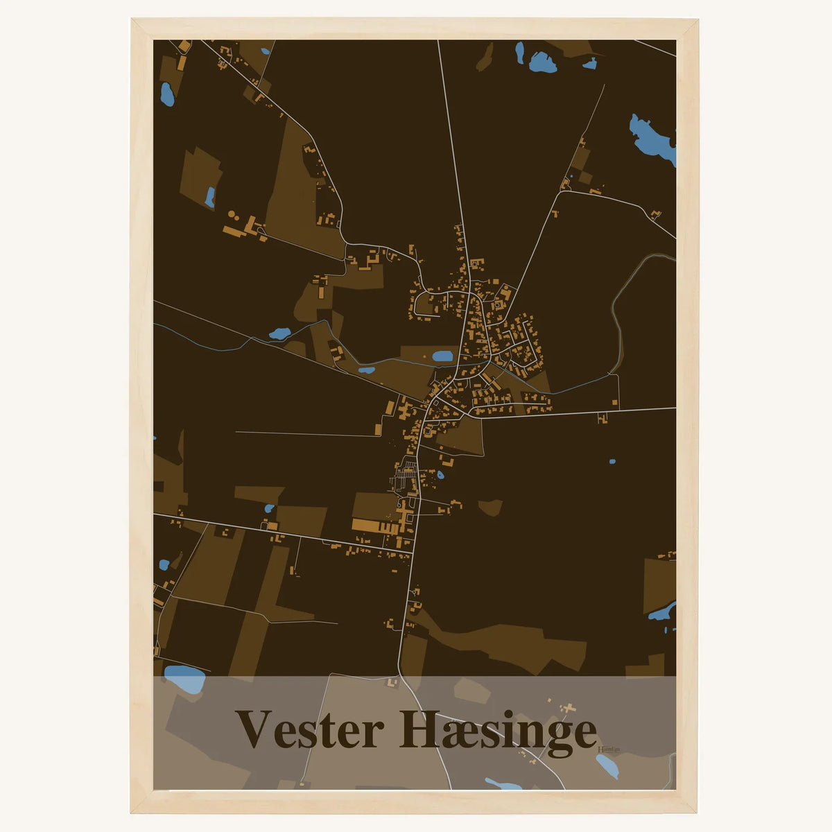 Vester Hæsinge plakat – Firkantet 2026 – Mørk brun