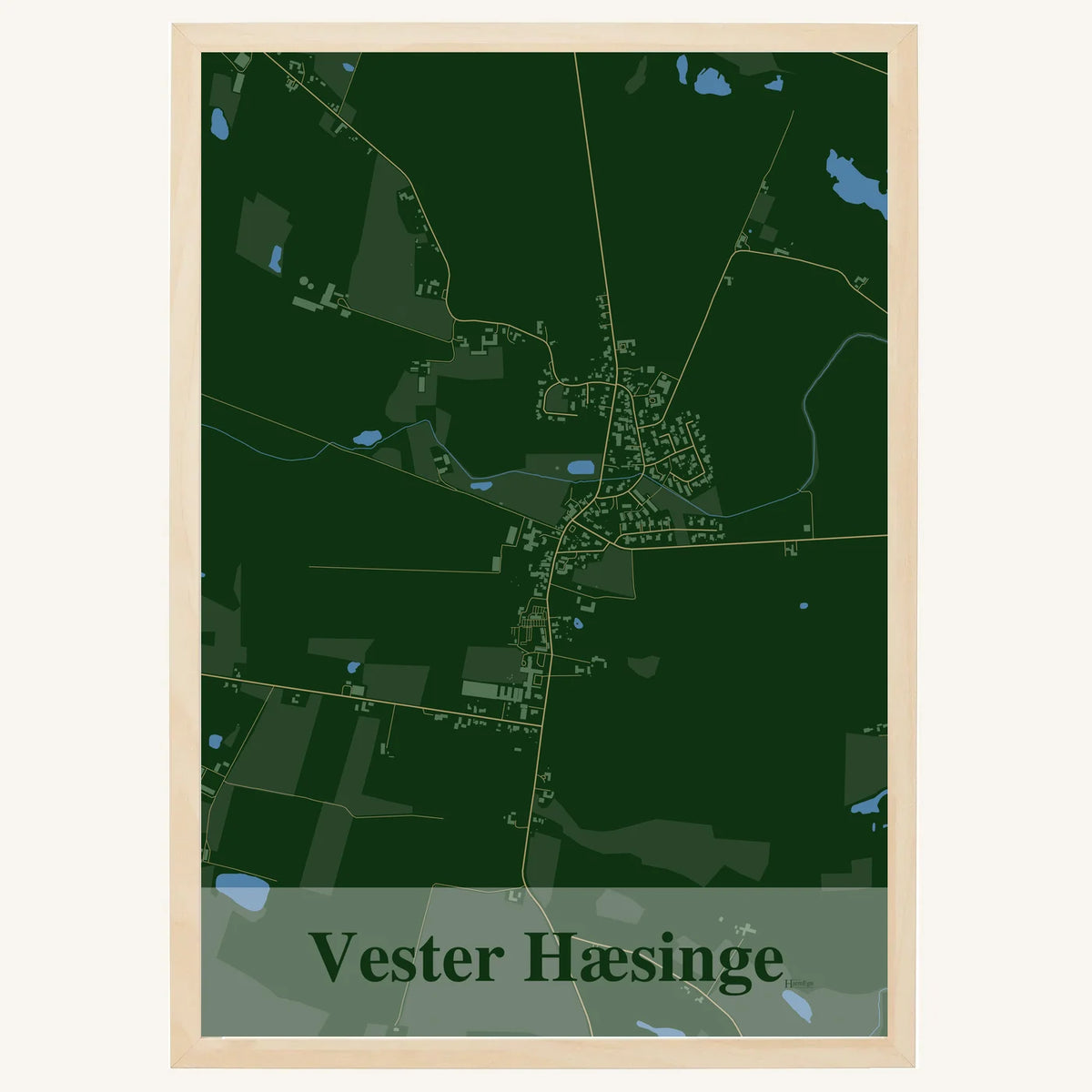 Vester Hæsinge plakat – Firkantet 2026 – Mørk grøn
