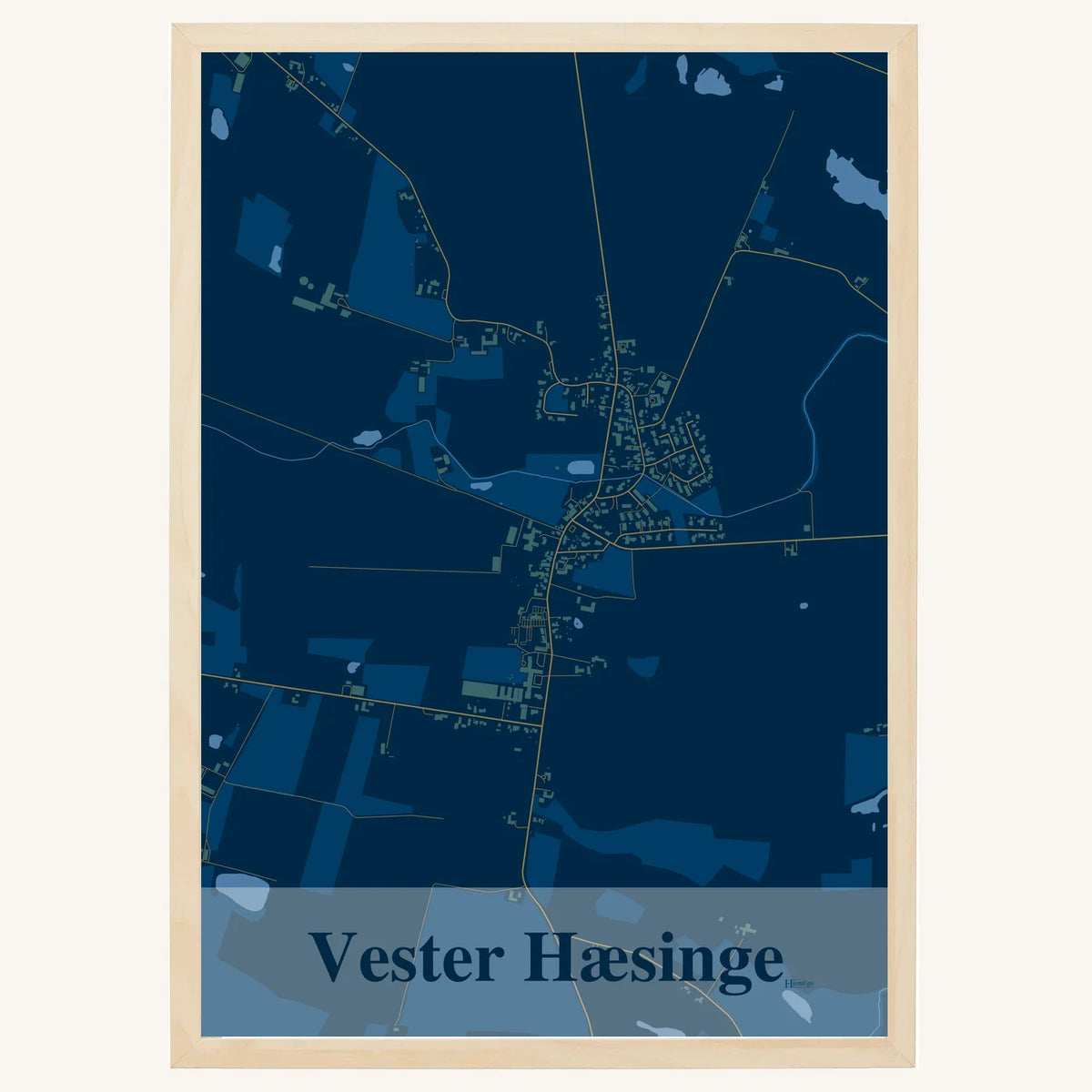 Vester Hæsinge plakat – Firkantet 2026 – Mørk blå