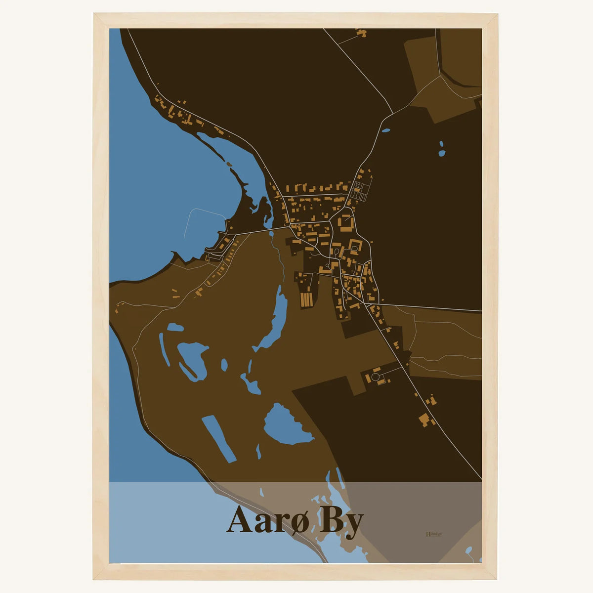Aarø By plakat – Firkantet 2026 – Mørk brun
