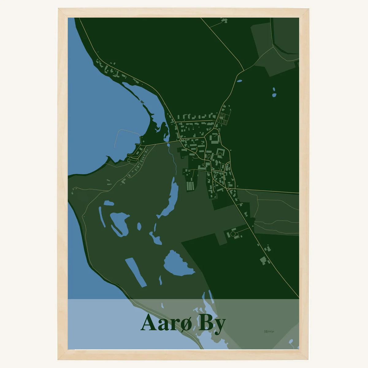 Aarø By plakat – Firkantet 2026 – Mørk grøn