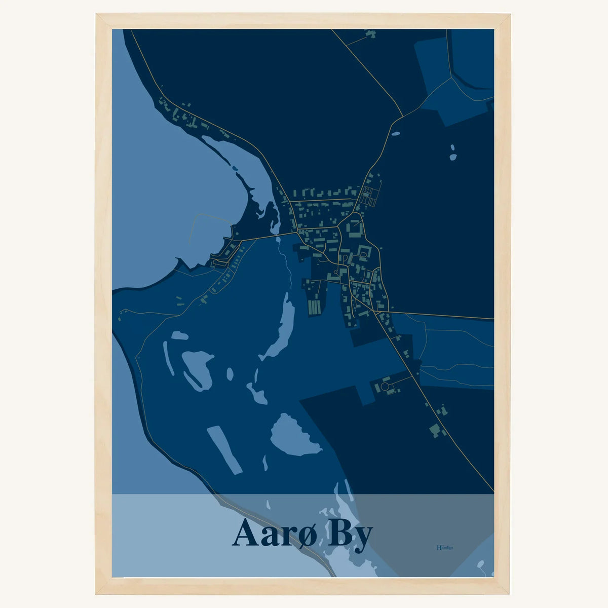 Aarø By plakat – Firkantet 2026 – Mørk blå