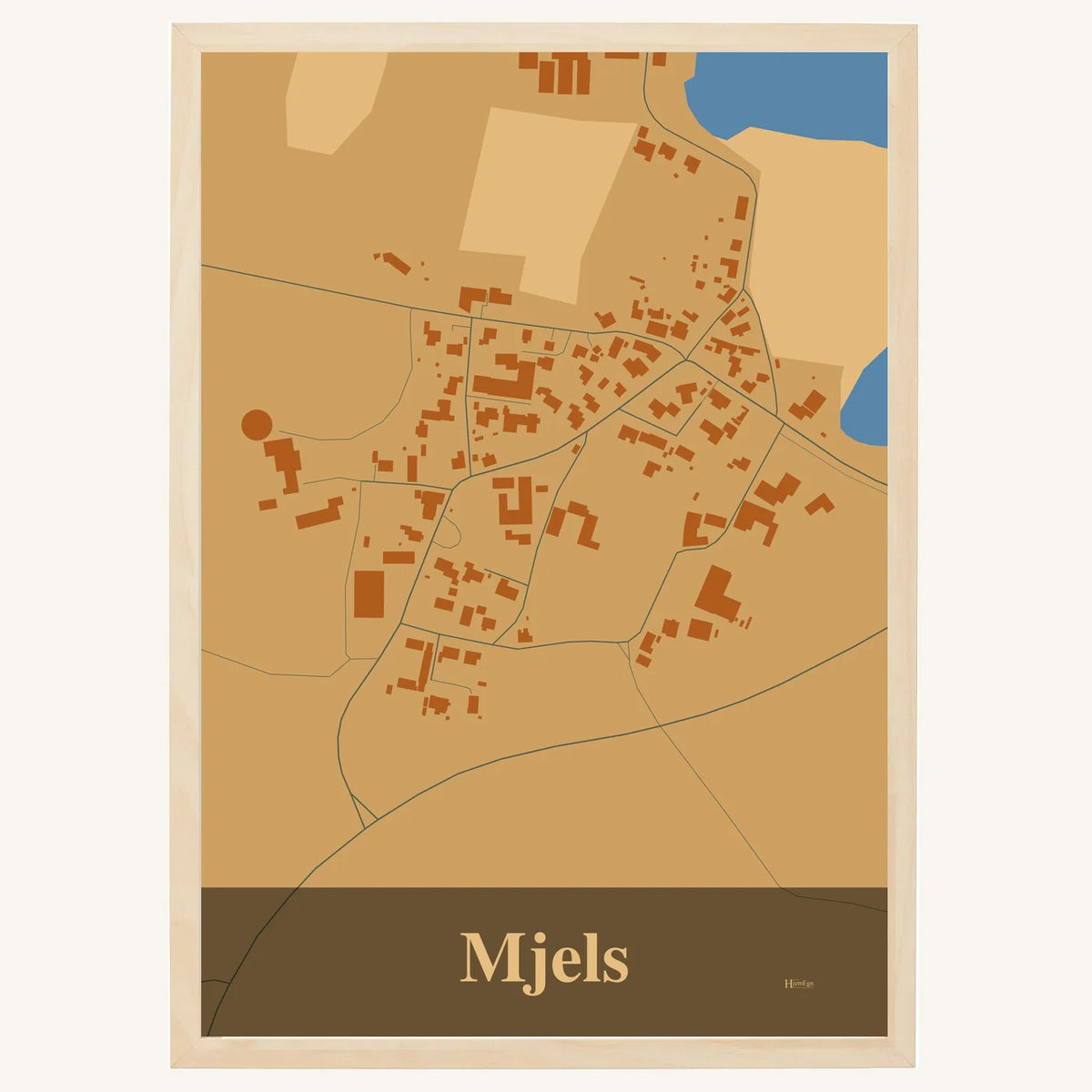 Mjels plakat – Firkantet 2026 – Lys pastel brun